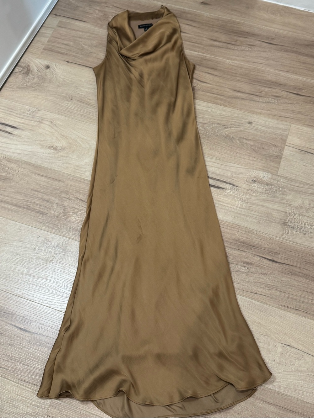 Banana Republic Bronze Silky Cowl Neck Slip Dress - Tan
